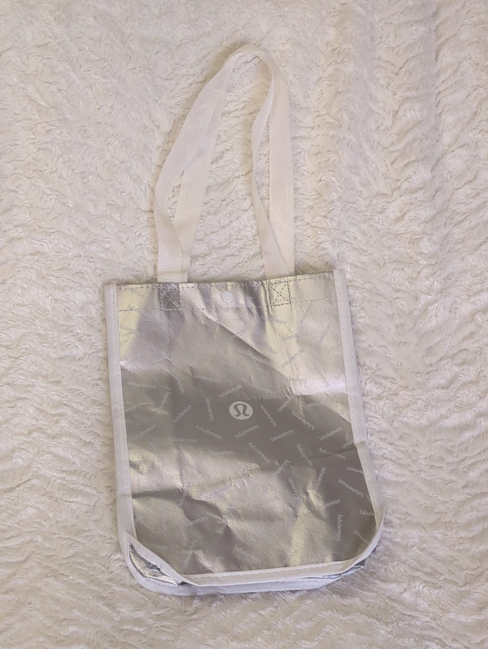 lululemon White & Silver Small Tote Bag
